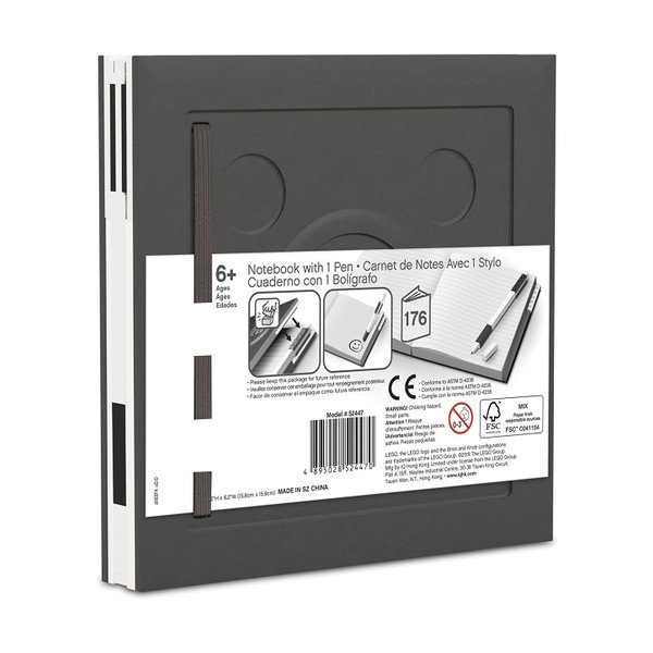 Quaderno quadrato nero con penna gel , 15,9 x 15,9 cm - LEGO®-image-2