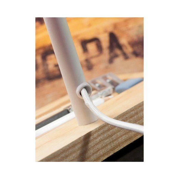 Lampada da tavolo con paralume in metallo di colore bianco e naturale (altezza 40 cm) Cambridge - it's about RoMi-image-1