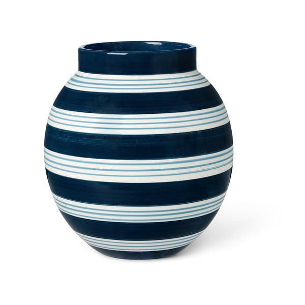 Vaso in ceramica bianco-blu scuro Nuovo, altezza 20,5 cm Omaggio - Kähler Design
