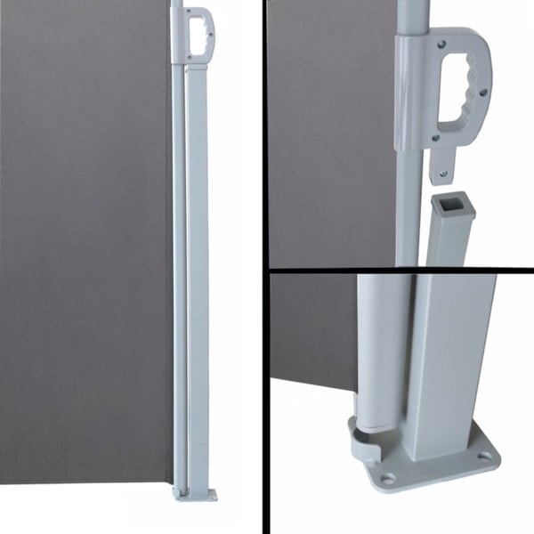 Paravento da balcone in metallo grigio 300x160 cm - Garden Pleasure-image-3