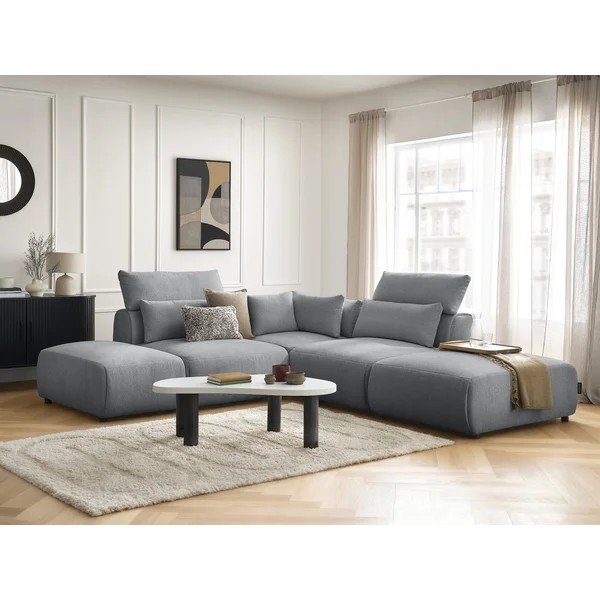 Divano angolare componibile grigio scuro reclinabile Jana – Bobochic Paris-image-3