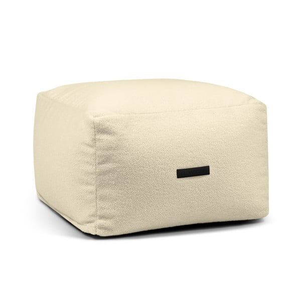 Puof a sacco color crema con rivestimento in bouclé Softbox MooG – SLOWDOWN