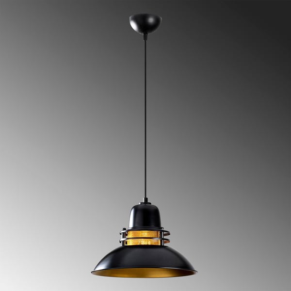 Lampadario nero con paralume in metallo ø 34 cm Tovar – Opviq lights-image-1