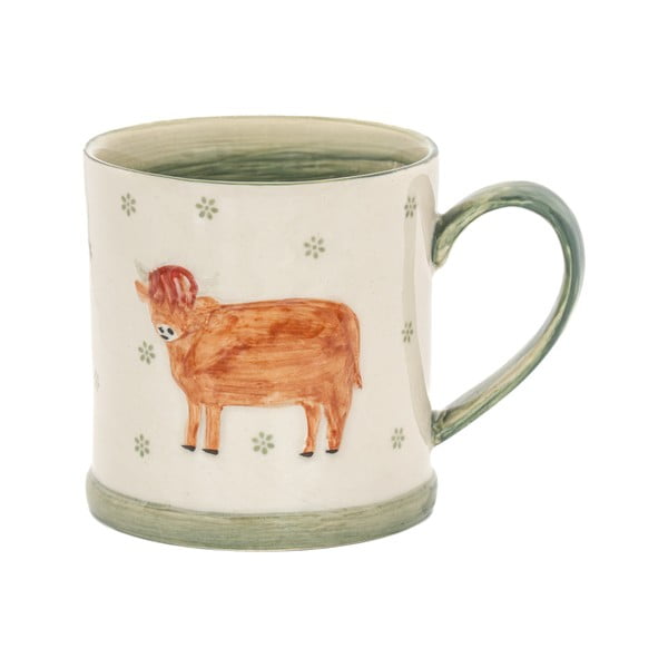 Tazza verde e beige in gres 225 ml Cow – Sass & Belle