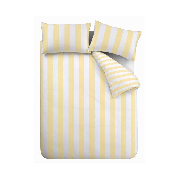 Set copripiumino e federa giallo per letto matrimoniale 3 pezzi 200x200 cm Cove Stripe – Catherine Lansfield