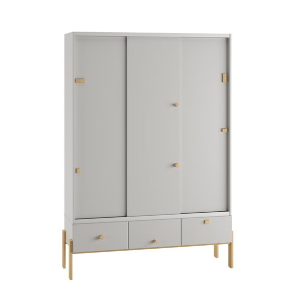 Cassettiera bassa per bambini grigio chiaro 150x25 cm Cube - Pinio-image-4