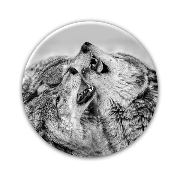 Decorazione da parete Glas Ringart Wolves, ø 70 cm - Styler