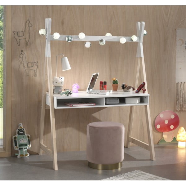 Scrivania bianca per bambini Kiddy - Vipack-image-1