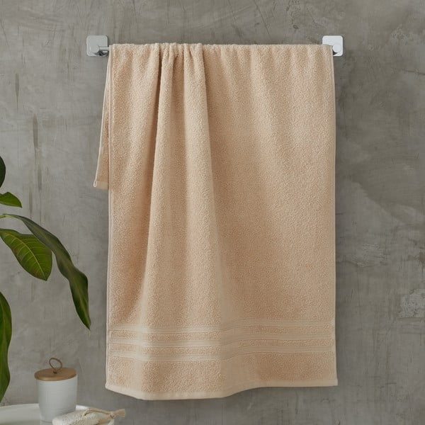 Asciugamano tipo terry beige in cotone 50x85 cm Zero Twist – Catherine Lansfield-image-1