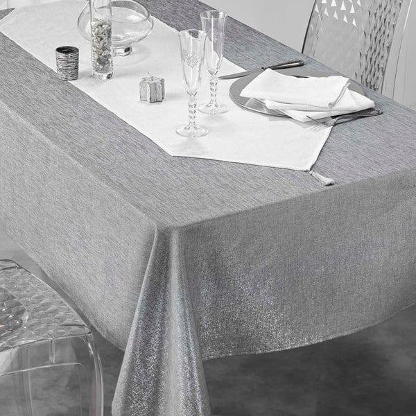 Tovaglioli in tessuto in set da 3 Silvery - douceur d'intérieur-image-2
