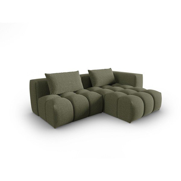 Divano angolare verde scuro (con penisola a destra/con chaise lounge) Verona – Cosmopolitan Design