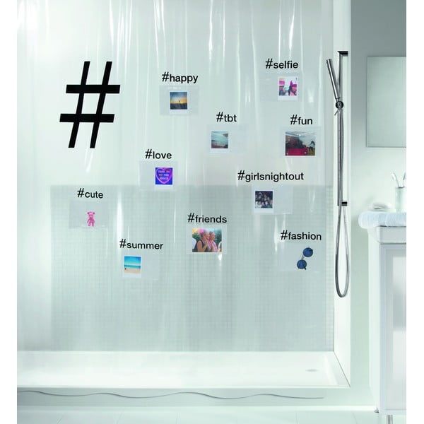 Tenda per doccia 180x200 cm Hashtag – Spirella