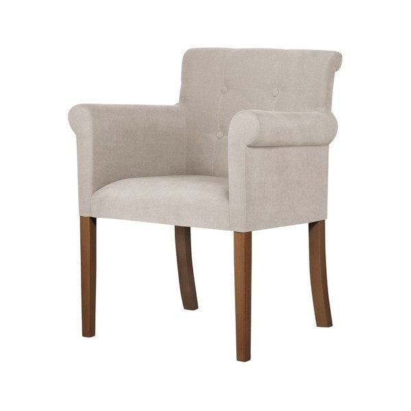 Sedia bianca con gambe in faggio marrone scuro Flacon - Ted Lapidus Maison