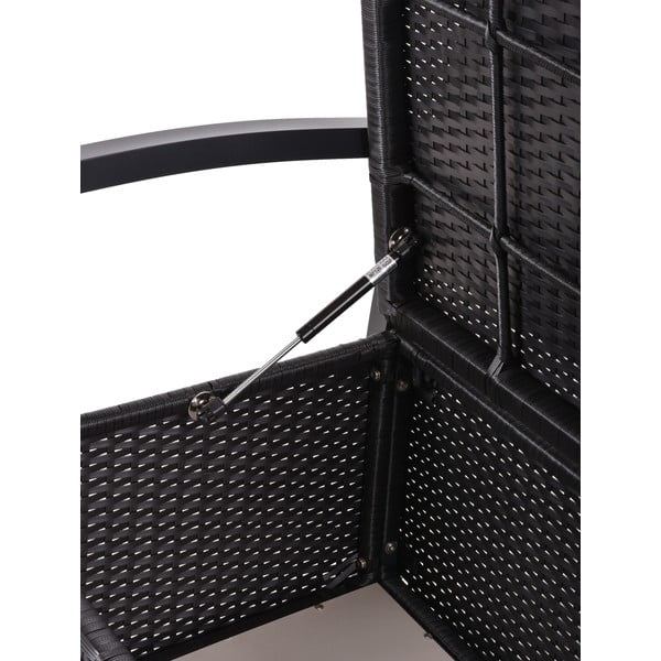 Panchina da giardino in rattan nero Ferrara - Garden Pleasure-image-3