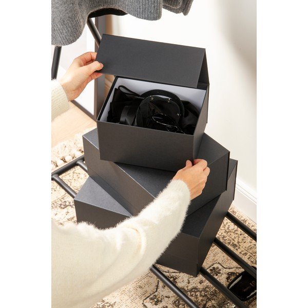 Scatole di cartone con coperchio in set da 3 pezzi Ilse - Bigso Box of Sweden-image-2