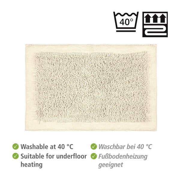 Tappetino da bagno in tessuto crema 60x90 cm Sidyma - Wenko-image-4