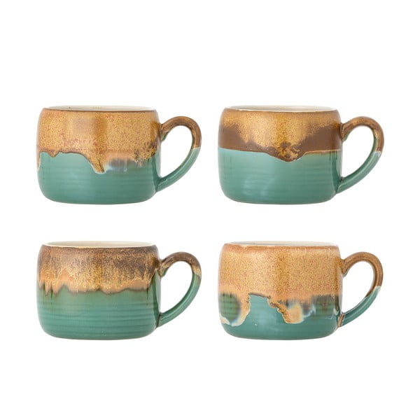 Tazze in set verdi e marroni in gres 4 pz 400 ml Sheen – Bloomingville