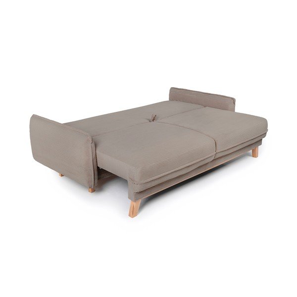 Divano grigio tortora allungabile/con contenitore con rivestimento in velluto a coste 218 cm Tori – Bonami Selection-image-3