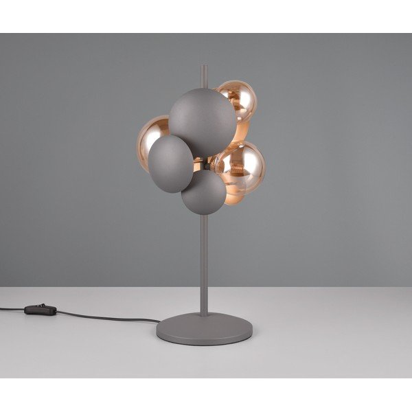 Lampada da tavolo con paralume in vetro grigio-oro (altezza 50 cm) Bubble - Trio Select-image-2