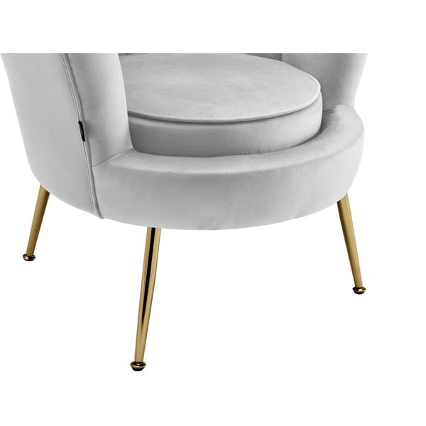 Poltrona  grigio chiaro in velluto Kelsey - Støraa-image-4