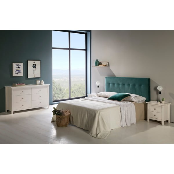 Cassettiera bassa bianca in legno di pino massiccio 130x80 cm Berna - Marckeric-image-1