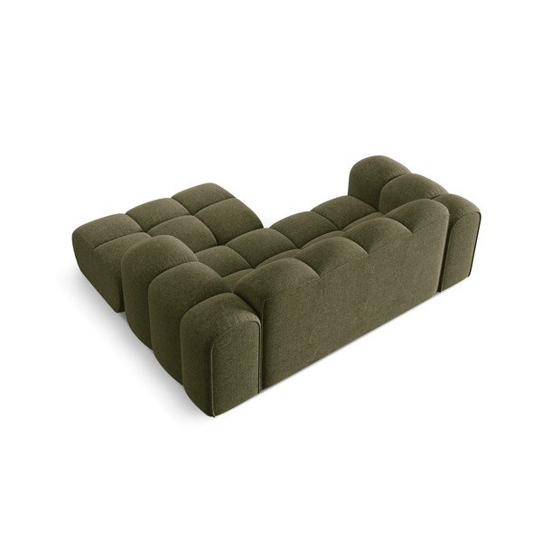 Divano angolare verde (con penisola a destra/con chaise lounge) con rivestimento in ciniglia Treno – Cosmopolitan Design-image-3