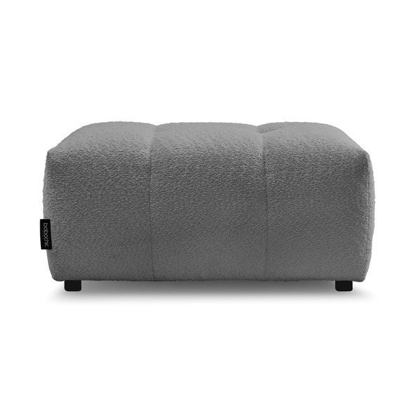 Poggiapiedi grigio con rivestimento in bouclé Roxelane – Bobochic Paris