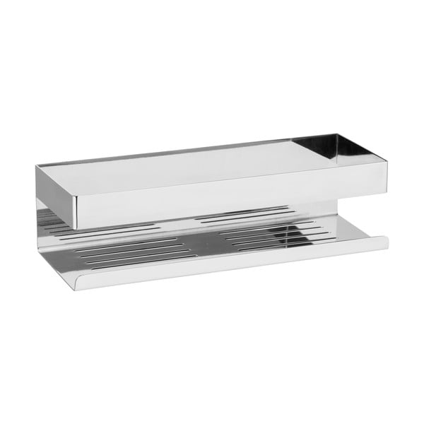 Mensola da bagno autoportante in acciaio inossidabile in argento lucido Genova - Wenko-image-1