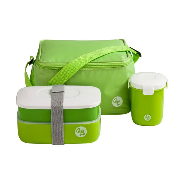 Set di scatola per snack, tazza e borsa verde Grub Tub, 21 x 13 cm - Premier Housewares