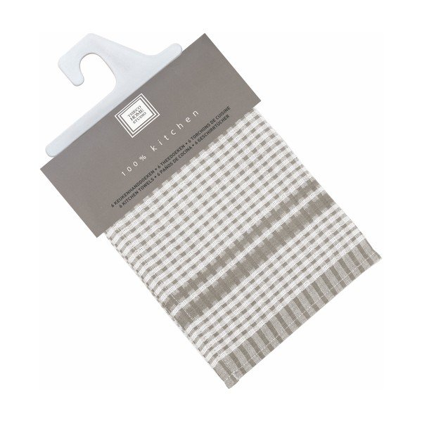 Set di 6 asciugamani in cotone marrone Cristal, 50 x 70 cm - Tiseco Home Studio