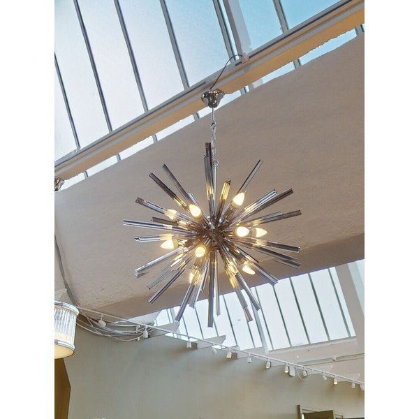 Lampadario in metallo con paralume in vetro ø 75 cm Karlo – Premier Housewares-image-1