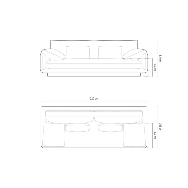 Divano beige 220 cm Torino - Micadoni Home-image-4
