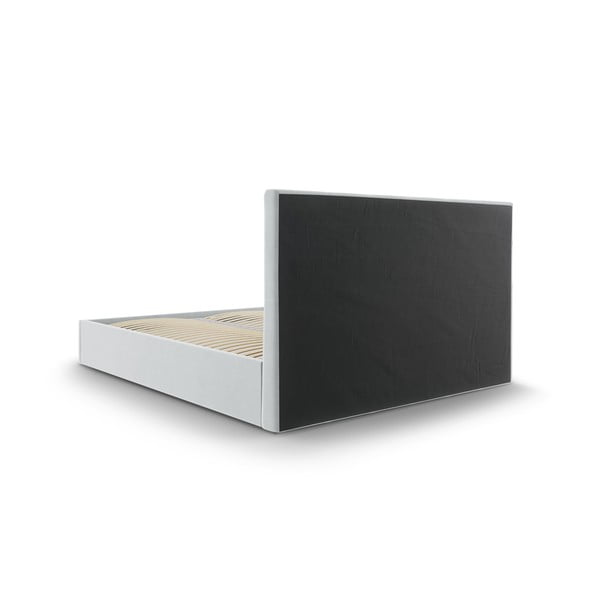 Letto matrimoniale imbottito grigio chiaro con vano contenitore con griglia 160x200 cm Nerin - Mazzini Beds-image-4