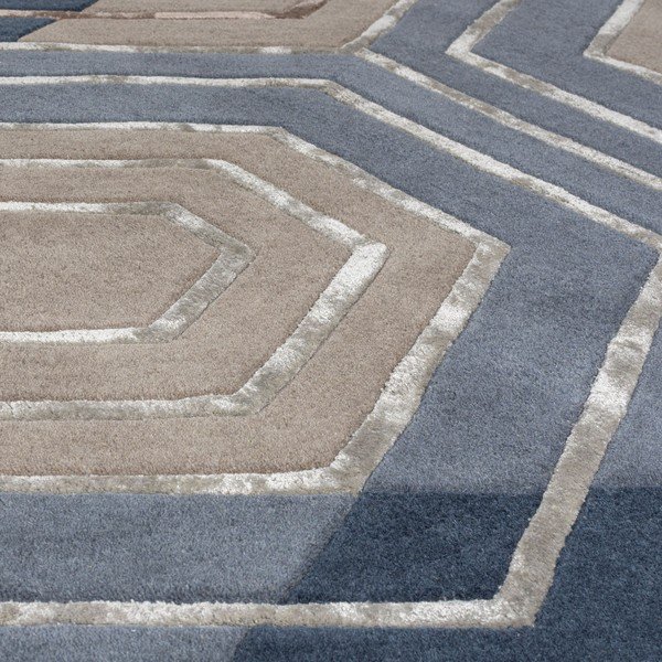 Tappeto in lana blu 160x230 cm Harlow - Flair Rugs-image-2