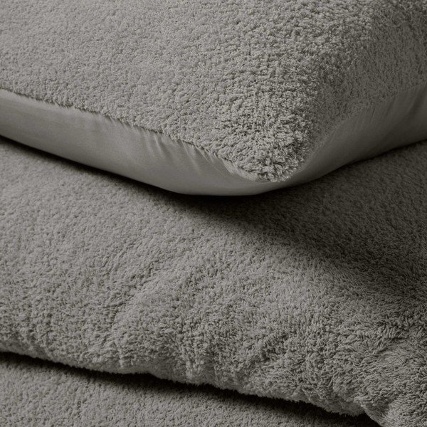 Set copripiumino e federa color antracite in micropile per letto matrimoniale ed esteso 240x220 cm Helena – douceur d'intérieur-image-2