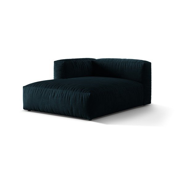 Parte divano componibile blu scuro (con penisola a sinistra) con rivestimento in velluto Martina – Micadoni -image-1
