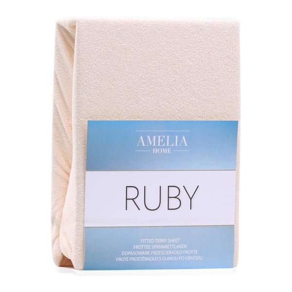 Lenzuolo con angoli beige in terry 240x220 cm Ruby – Restilo-image-2