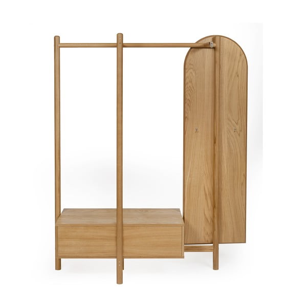 Parete dell'anticamera in legno di quercia con specchio Tripod - Woodman-image-3