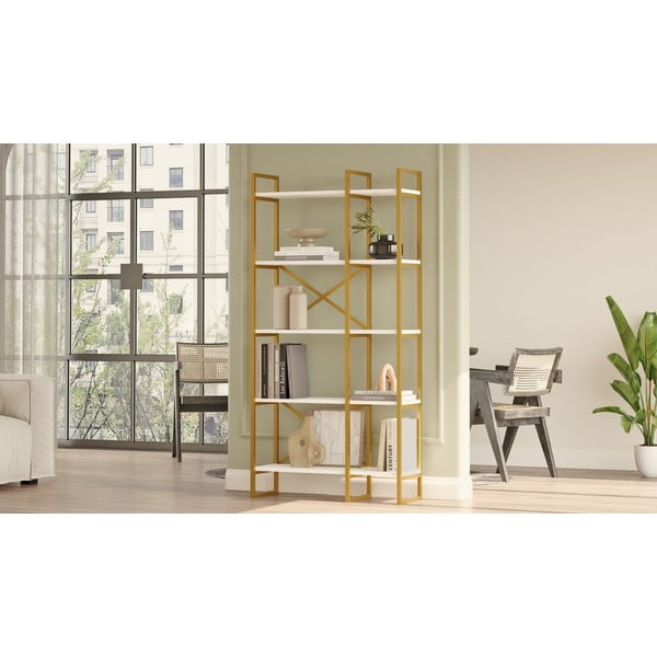 Ripiano bianco/oro 87,5x175 cm Monica - Kalune Design-image-3