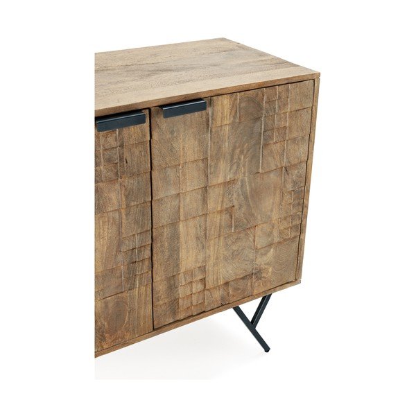 Credenza di colore naturale in mango massiccio 175x78x40 cm Priya – MOME-image-2