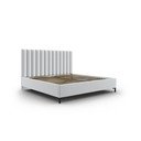 Letto matrimoniale imbottito grigio chiaro con vano contenitore con griglia 160x200 cm Casey - Mazzini Beds