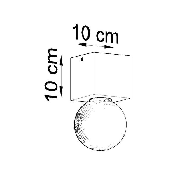 Lampada da soffitto grigia 10x10 cm Gabi - Sollux-image-4