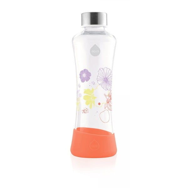 Bottiglia di vetro da viaggio arancione 0,55 l Flowerhead - Equa