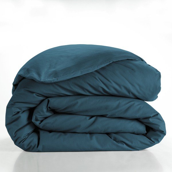 Copripiumino color petrolio in cotone per letto matrimoniale/per letto esteso 240x220 cm Lina – douceur d'intérieur