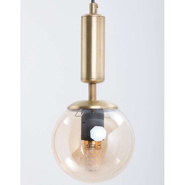 Lampada a sospensione con paralume in vetro giallo-oro ø 15 cm Hector - Squid Lighting-image-1