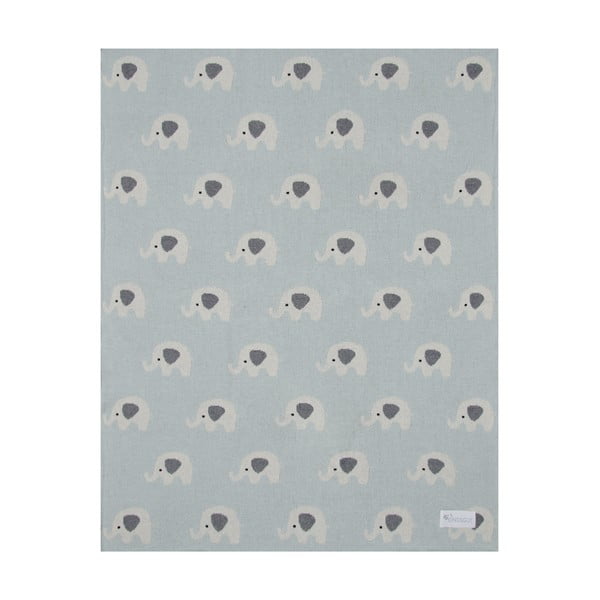 Coperta in cotone blu Elefanti, 80 x 100 cm - Kindsgut-image-3