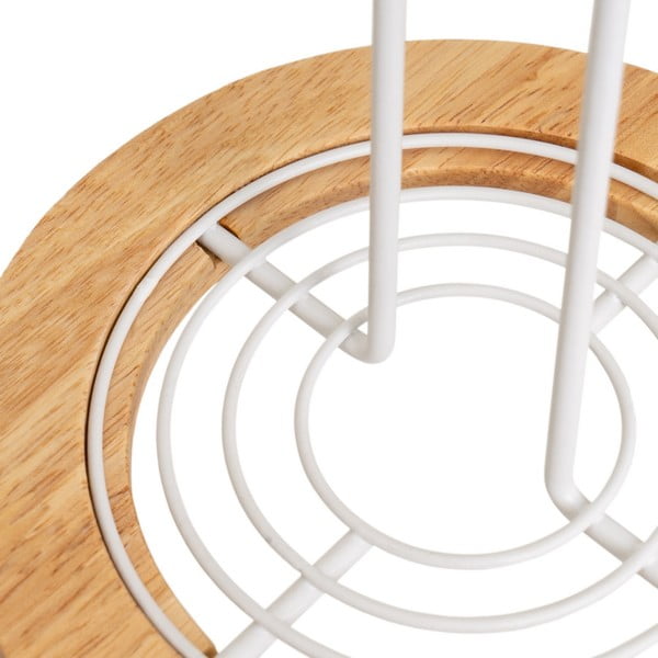Portarotolo da cucina verticale bianco/di colore naturale in metallo ø 15 cm – Casa Selección-image-2