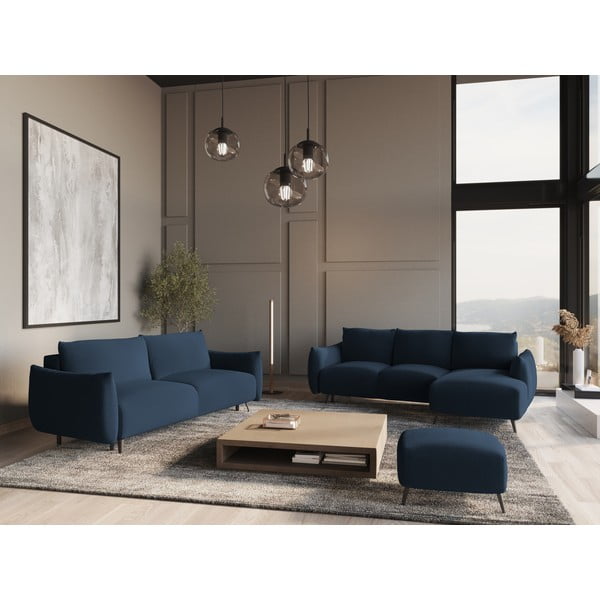 Divano angolare blu (con penisola a destra) Malie – Makamii-image-1