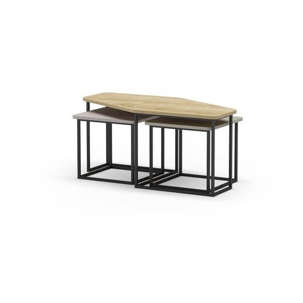 Set di 3 tavolini 60x111,5 cm Zoya - Marckeric-image-4