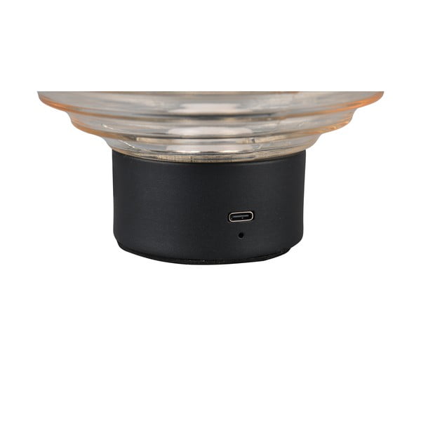 Lampada da tavolo LED dimmerabile nera e beige con paralume in vetro (altezza 14,5 cm) Earl - Reality-image-3